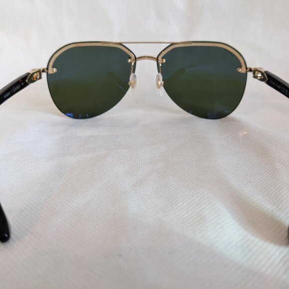 Authentic Cartier CT0275S 002 61 Aviator Pilot Sunglasses Havana Green Gold - Picture 4 of 12